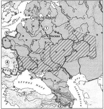 Карта хозяйственного развития России во второй четверти XIX века